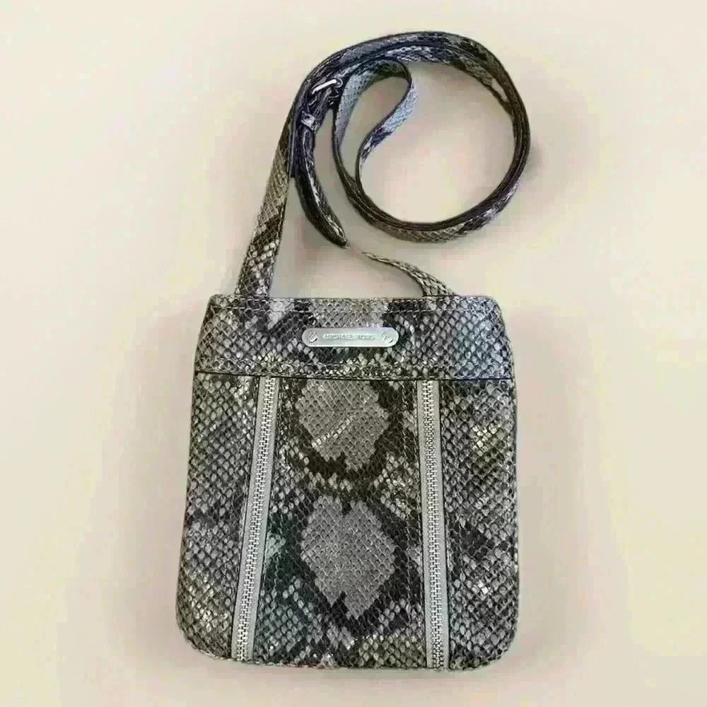 Michael Kors Animal Print Crossbody Bag Python Snakeskin Tan Bag Leather Purse
